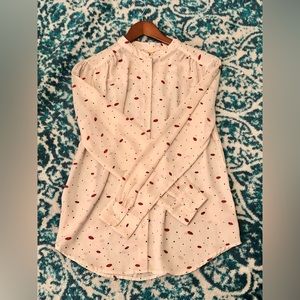 Women’s Long Sleeve Blouse with Lips 👄